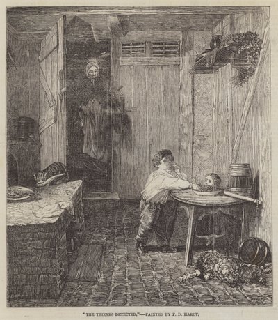 De dieven betrapt door Frederick Daniel Hardy