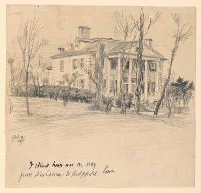 Gouverneur Lounsbury Huis, Main Street, Ridgefield, Conn. door Frederick Dielman