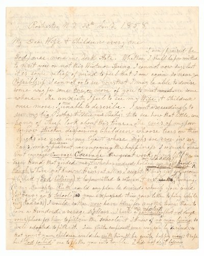 Brief geschreven door John Brown en Frederick Douglass aan de vrouw en kinderen van Brown, 30 januari 1858 door Frederick Douglass