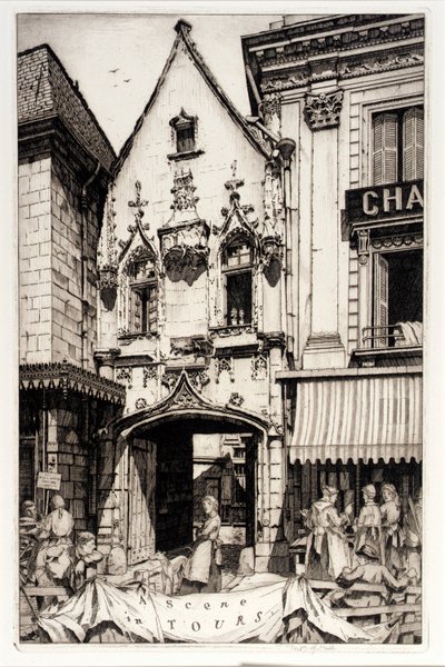 Een scène in Tours door Frederick G. Hall