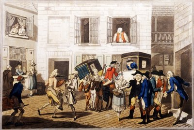 Herbergplaats in Calais, uitgegeven door William Holland, Londen, 1790 door Frederick George Byron