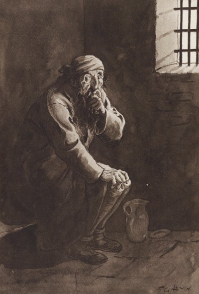 Fagin, uit Oliver Twist, door Charles Dickens (gravure) door Frederick George Lewin