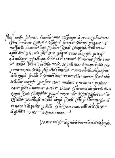 Brief van Michelangelo Buonarroti, 1545 door Frederick George Netherclift