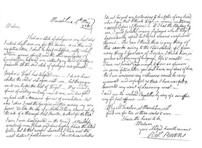 Brief van Robert Burns aan mevrouw Dunlop van Haddington, 1788 1865 door Frederick George Netherclift