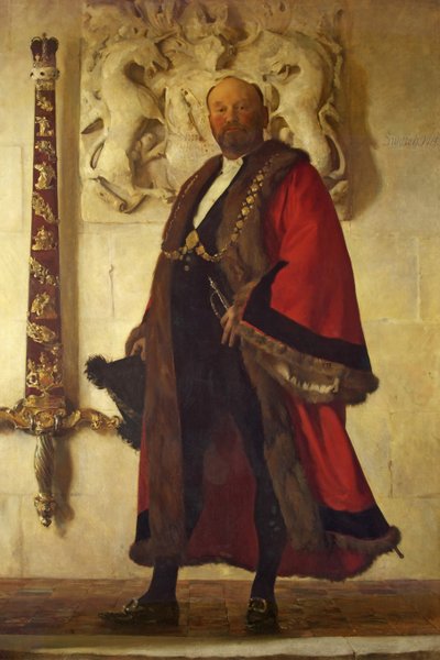Wethouder Sir John Swaish, Burgemeester, c.1915 door Frederick George Swaish