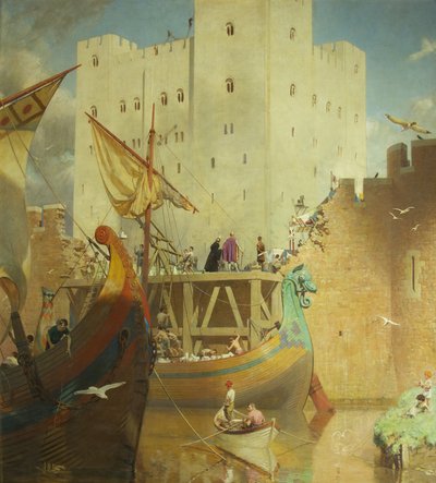 De Bouw van de Grote Toren van Bristol Castle door Frederick George Swaish