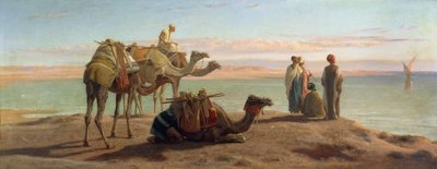 Wachten op de boot, Golf van Suez door Frederick Goodall