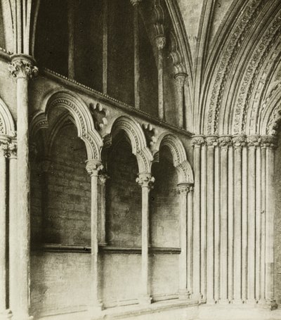 Kathedraal van Ely: Galilee portaal, details door Frederick H. Evans