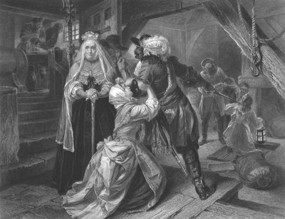 Arrestatie van Alice Lisle voor het Herbergen van Vluchtelingen van de Slag bij Sedgemoor door Frederick Heath