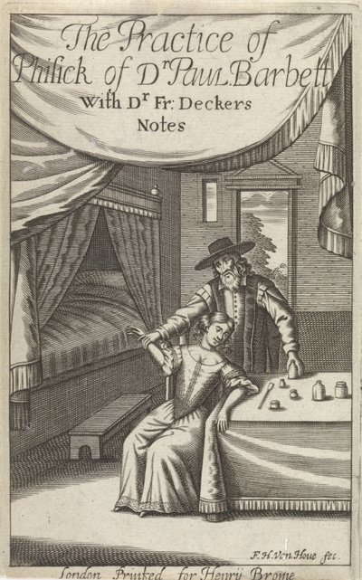 Dokter met jonge vrouw in een interieur door Frederick Hendrick van den Hove