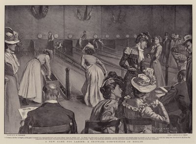 Een nieuw spel voor dames, een kegelswedstrijd in Berlijn door Frederick Henry Townsend