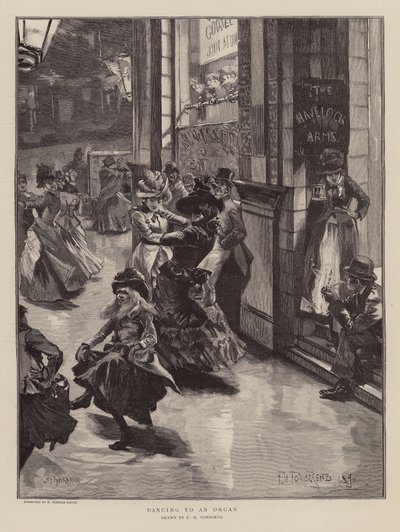 Dansen op een orgel door Frederick Henry Townsend