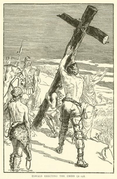 Oswald richt het kruis op door Frederick Henry Townsend