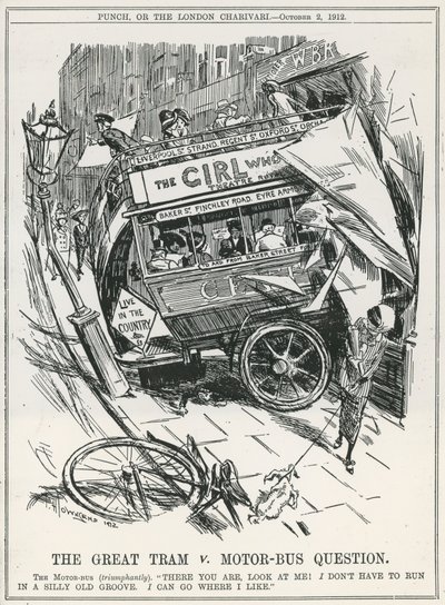 De grote tram versus motorbus kwestie door Frederick Henry Townsend