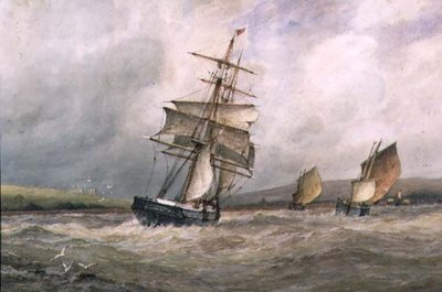 De monding van de rivier Adur door Frederick James Aldridge