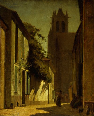Straatscène, Moret door Frederick John Mulhaupt