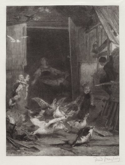 Zonder Titel (Boerderijscène) door Frederick Juengling
