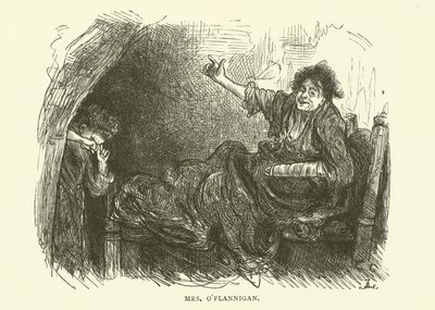 Mevrouw OFlannigan, aan de drank geraakt nadat haar zoon naar de gevangenis ging door Frederick L. Bernard