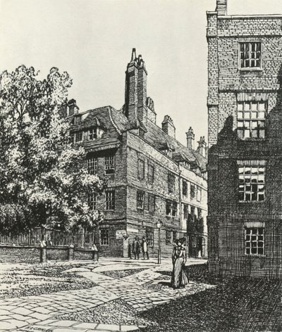 Cliffords Inn in de stad Londen, 1903, 1934 door Frederick Landseer Maur Griggs