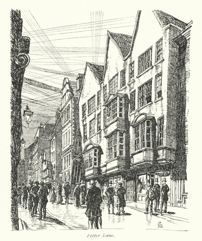 Londen: Fetter Lane door Frederick Landseer Maur Griggs