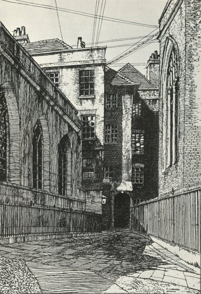 Zuidzijde van de hal in Cliffords Inn in de City of London door Frederick Landseer Maur Griggs