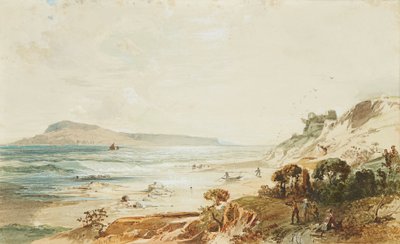 Uitzicht op Portland en Sandsfoot Castle, Dorset door Frederick Lee Bridell