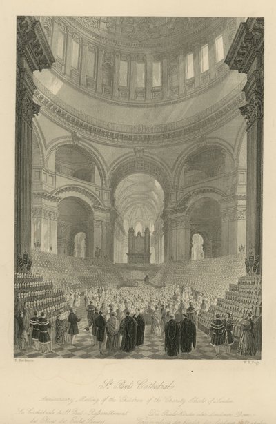Jubileumbijeenkomst van de Kinderen van de Liefdadigheidsscholen van Londen door Frederick Mackenzie