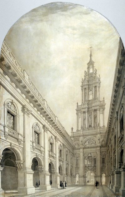 Ontwerp voor de nieuwe Royal Exchange door Frederick Mackenzie