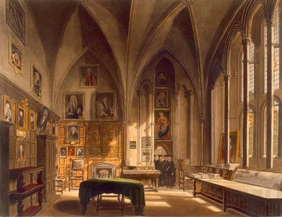 Interieur van het kapittelhuis, illustratie uit de 