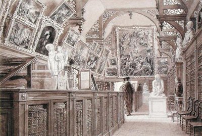 Interieur van de oude Perse School, met een selectie van Lord Fitzwilliam
