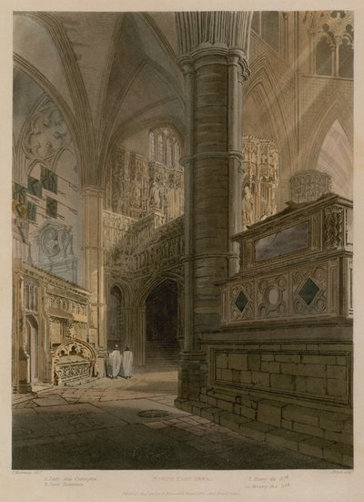 Noordoostelijk gebied, Westminster Abbey, Londen door Frederick Mackenzie