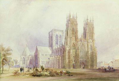 York Minster: noordwestelijk aanzicht door Frederick Mackenzie