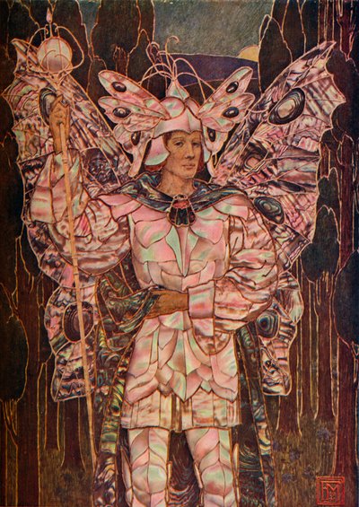 Paneel in gesso en parelmoer, c1901 door Frederick Marriott