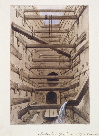 Fleet Street, Londen, 1845 door Frederick Napoleon Shepherd