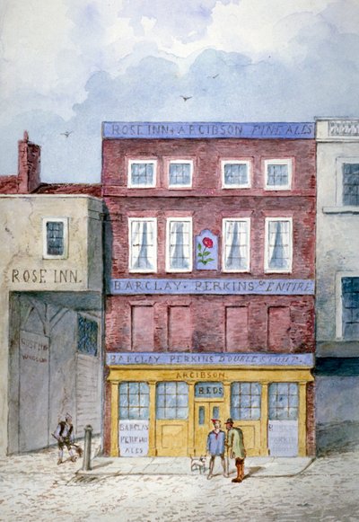 De Rose Inn, Farringdon Street, City of London, 1838 door Frederick Napoleon Shepherd
