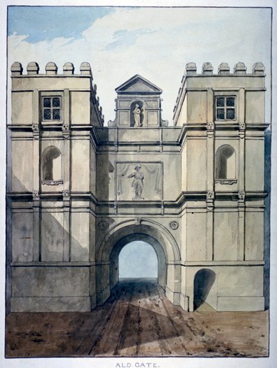 Aldgate, Londen, c1820 door Frederick Nash