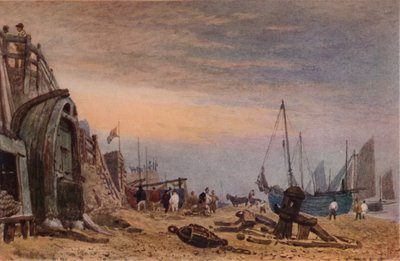 Brighton Beach, Nevel trekt op, ca. 1820 door Frederick Nash
