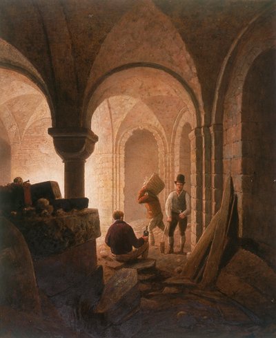 Crypte van St Mary-le-Bow, Londen, 1818 door Frederick Nash