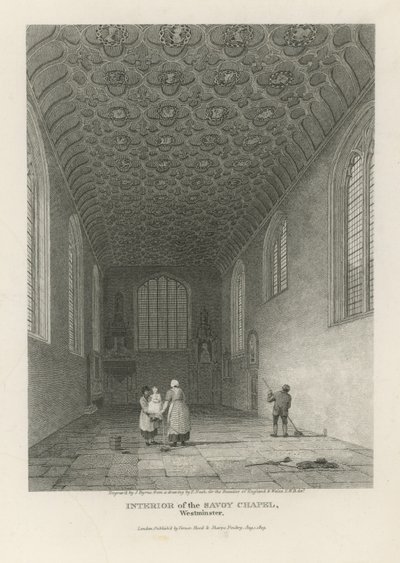 Interieur van de Savoy Chapel door Frederick Nash