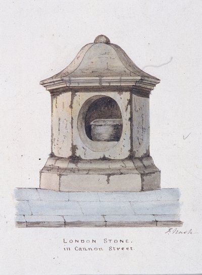 London Stone, Cannon Street, Londen door Frederick Nash
