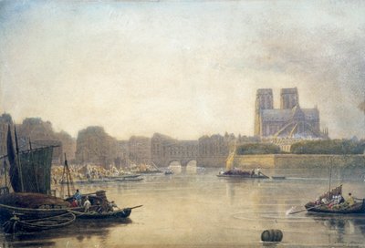 Notre Dame, Parijs, 19e eeuw door Frederick Nash
