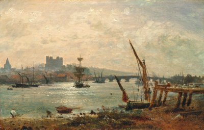 Rochester Kathedraal en Kasteel door Frederick Nash
