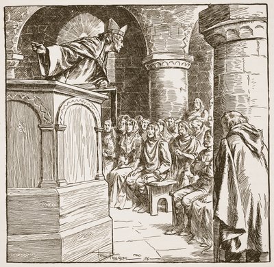 De laatste preek van Dunstan, illustratie uit 