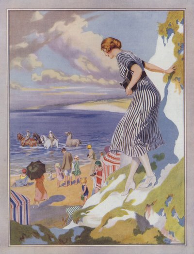 Strandscène, posterontwerp voor Kodak door Frederick Pegram