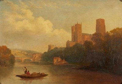 Durham vanaf de rivier door Frederick Richard (manner of) Lee