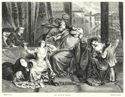 De dood van Foscari (gravure) door Frederick Richard Pickersgill