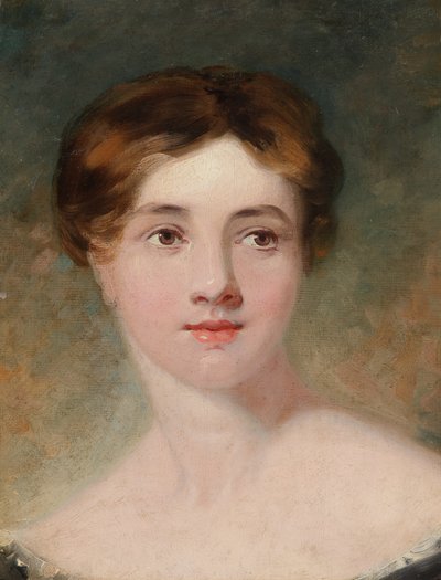 Portret van een vrouw door Frederick Thomas Lines