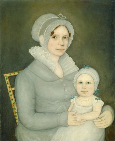 Mevrouw John Harrisson en dochter door Frederick W. Mayhew
