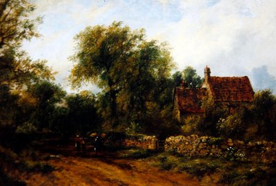Landschap met figuren, ca. 1840 door Frederick Waters Watts