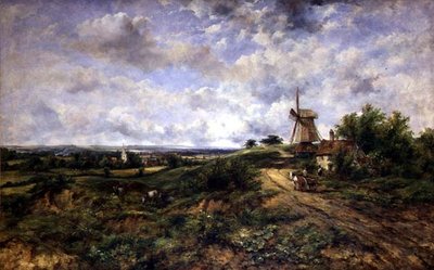 Uitzicht op Hampstead Heath door Frederick Waters Watts